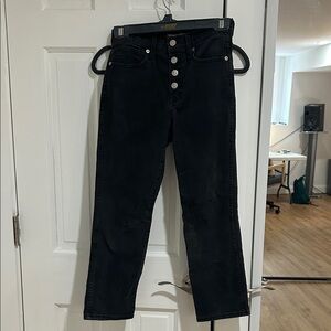 Black Button-Fly Jeans